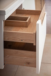 Бриклаер Мебель для ванной Брайтон 80 (Mario) белая матовая/дуб кера – фотография-9